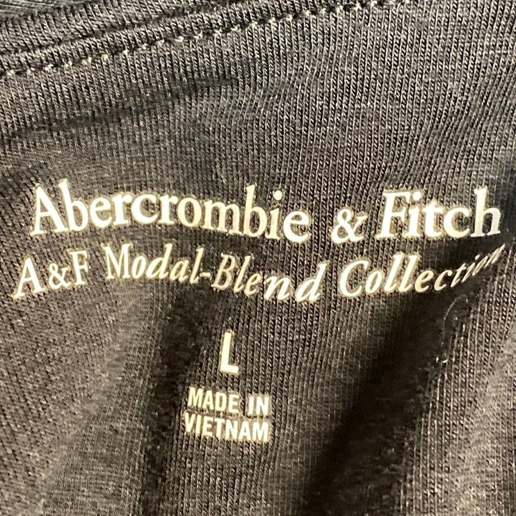 Abercrombie & Fitch Women's Black Mock Neck Long Sleeve T Shirt Tee Top Size L