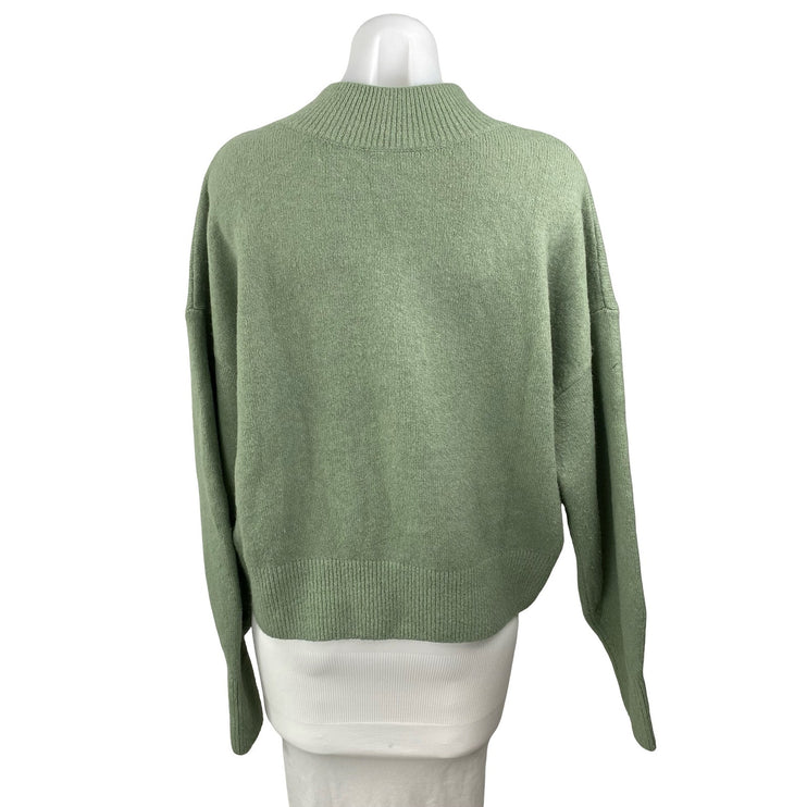 & Other Stories Women's Green Mock Neck Long Sleeve Sweatshirt Sweater Top Sz L