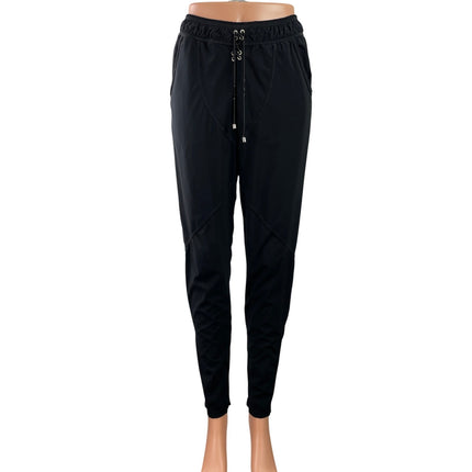 925 Fit Women's Black Drawstring Tapered Pocket Workout Athletic Pants Size S