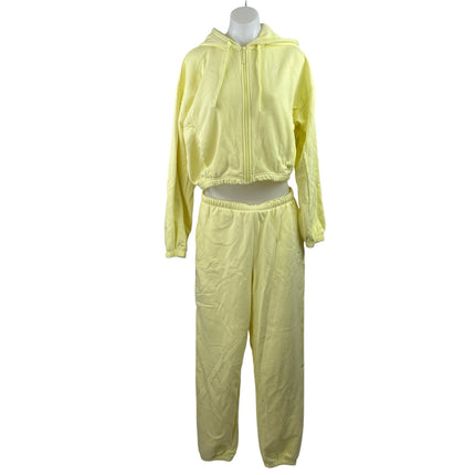 Gymshark Women's Yellow Activewear Hoodie Hooded & Jogger Lounge Pant Sets Sz M