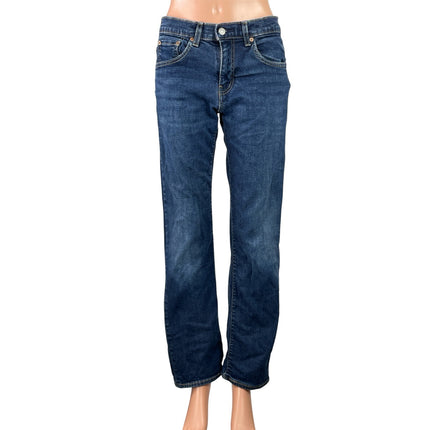 Levi's Women's Blue Dark Wash High Waisted Straight Leg Denim Jeans Size 28