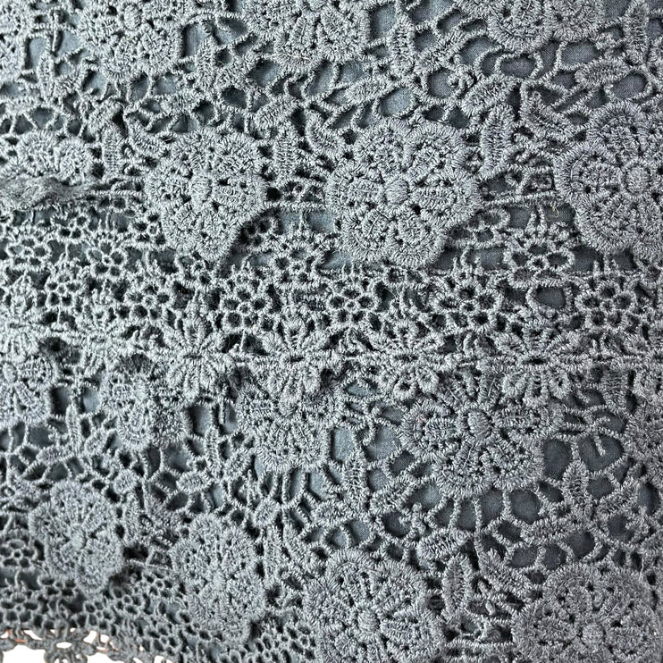 Abercrombie & Fitch Navy Blue Floral Lace Mid Waist Straight Mini Skirt Size S