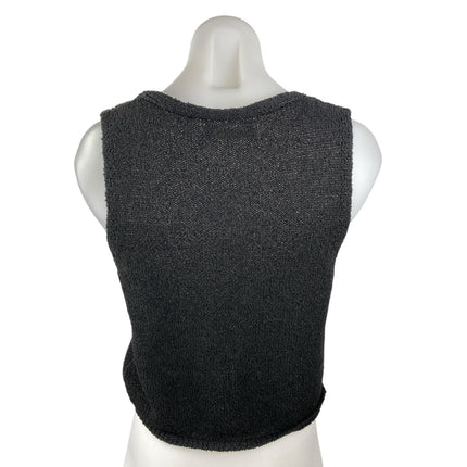 Oak + Fort Women's Black Knit Sleeveless V Neck Sweater Vest Tank Top Size S