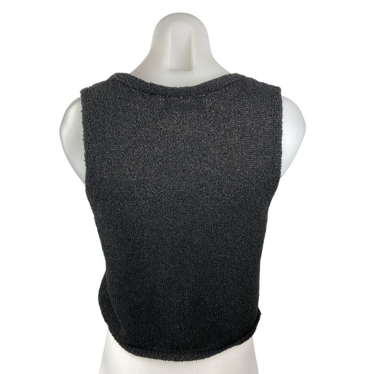 Oak + Fort Women's Black Knit Sleeveless V Neck Sweater Vest Tank Top Size S