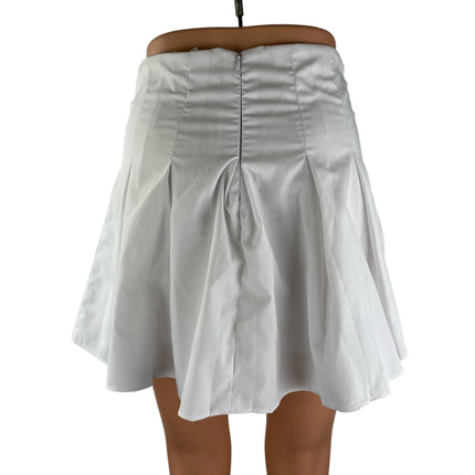 M.N.I Los Angeles White Pleated High Rise Mini Athletic Tennis Flare Skirt Sz S