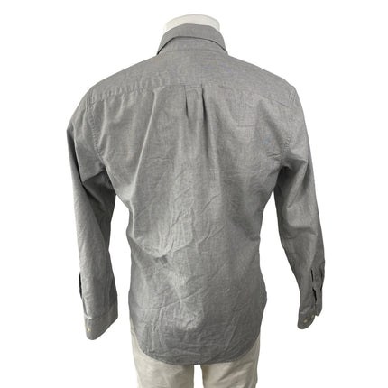 Banana Republic Men's Gray Grant Fit Oxford Long Sleeve Button Down Shirt Top M