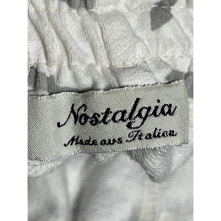 Nostalgia Gray White Camo Camouflage Mid Rise Drawstring Skinny Trousers Pants L