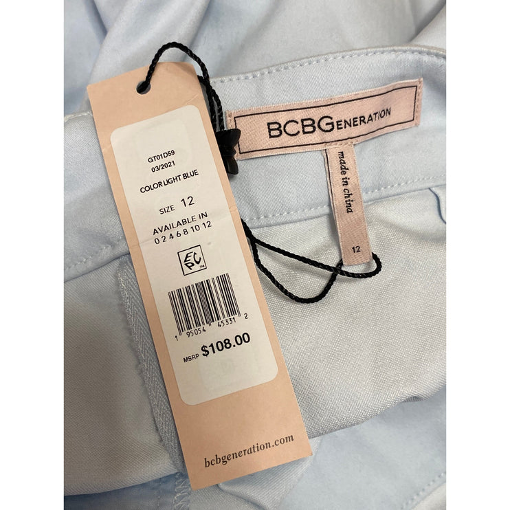 NEW BCBGeneration Blue Sleeveless Halter Tie Back Wide Leg Romper Jumpsuit 12