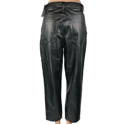 NEW Abercrombie & Fitch Faux Leather Ankle Straight Ultra High Rise Pants Size 6