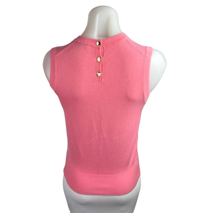 Zara Women's Pink Knit Sleeveless Button Back Crop Sweater Vest Tank Top Size S