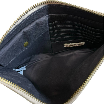 Madewell The Snake Embossed Leather Zip Cards Pouch Clutch Wristlet Wallet OS