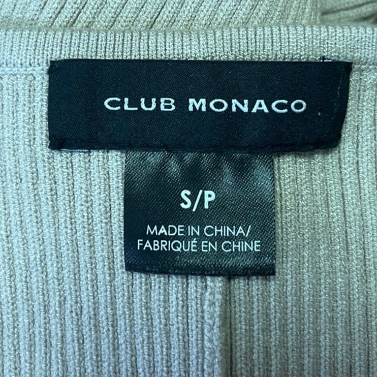 Club Monaco Cream Tan Rib Knit Sleeveless Cami Camisole Sweater Tank Top Size S
