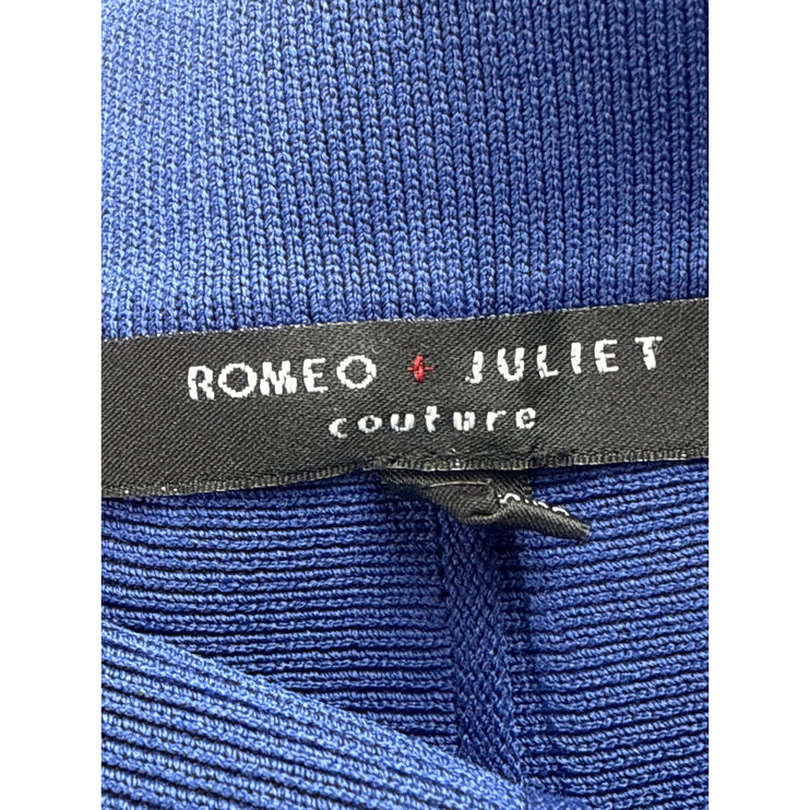 Romeo & Juliet Couture Women's Blue Knit High Rise Midi Flare A-Line Skirt Sz S