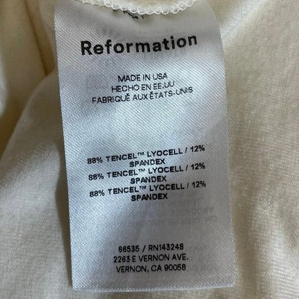 Reformation Idalia Cello Cream Draped Cowl Neck Sleeveless Tank Blouse Top Sz M