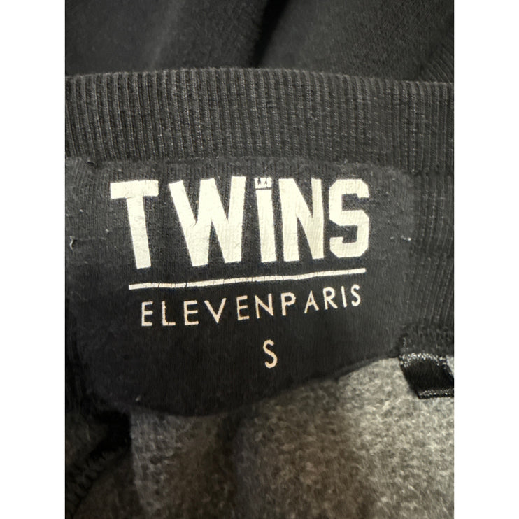 Eleven Paris Black Elastic Waist Drawstring Tapered Leg Trousers Joggers Pants S