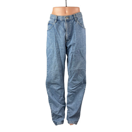 Wrangler Women's Blue High Rise Baggy Relaxed Straight Leg Denim Jeans 34x34