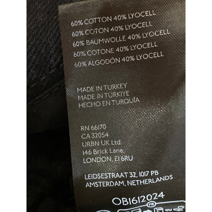 Free People We The Free Black Mid Rise Pleated A Line Bell Denim Jean Shorts 27