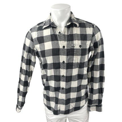 Gap Men's Black White Gingham Check Long Sleeve Button Down Shirt Top Size S