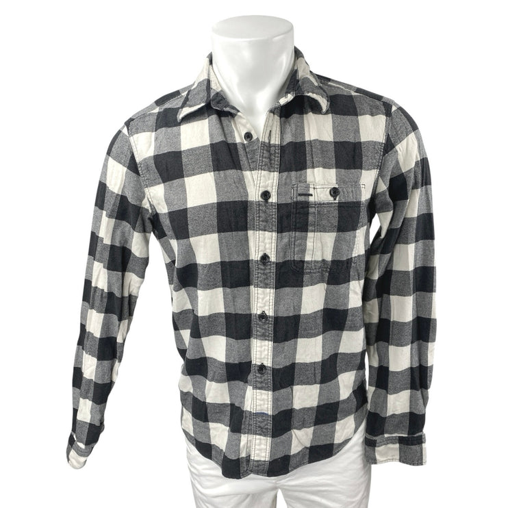 Gap Men's Black White Gingham Check Long Sleeve Button Down Shirt Top Size S