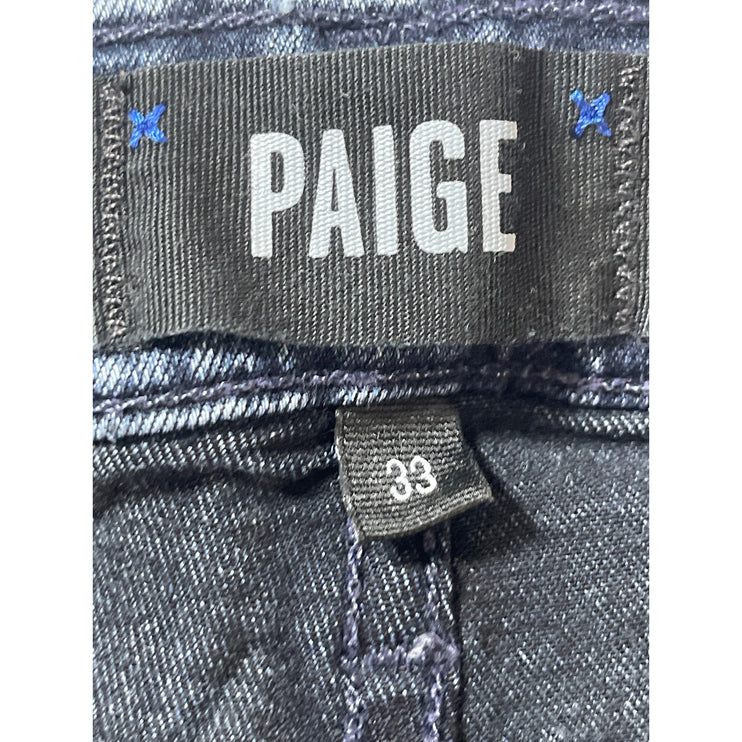 Paige Federal Men's Blue Dark Wash  High Rise Skinny Denim Jeans Pants Size 33