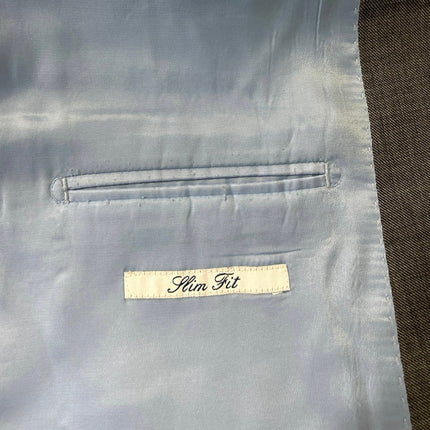 Charles Tyrwhitt 100% Wool Men's Gray Slim Fit Two Button Coat Blazer Jacket 40