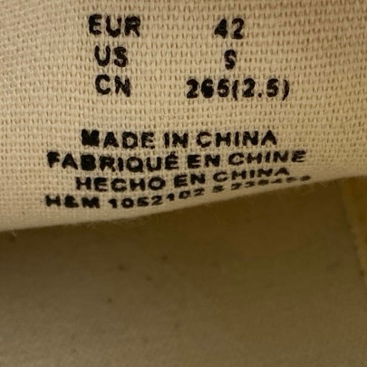 H&M Men's White Canvas Lace Up Low Top Casual Trainers Sneakers Shoes Size 9