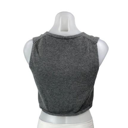 Aritzia Wilfred Basque Women's Gray Sleeveless Knit Cropped Sweater Vest Top S