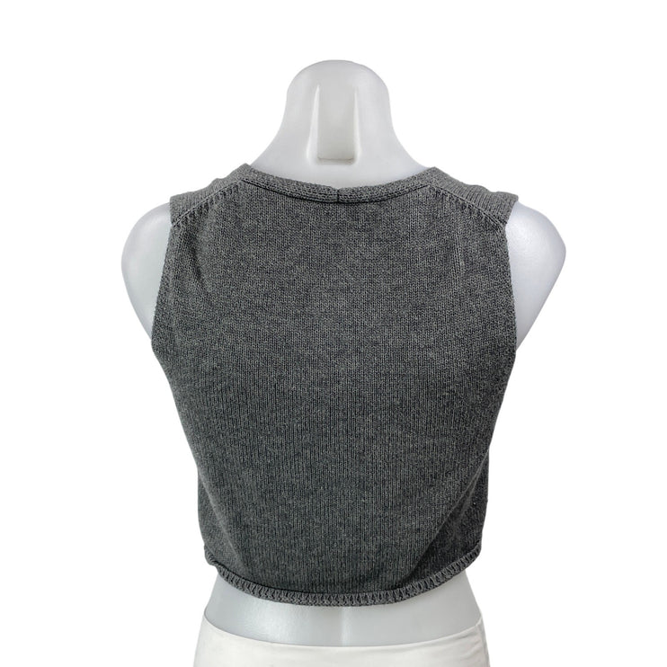 Aritzia Wilfred Basque Women's Gray Sleeveless Knit Cropped Sweater Vest Top S
