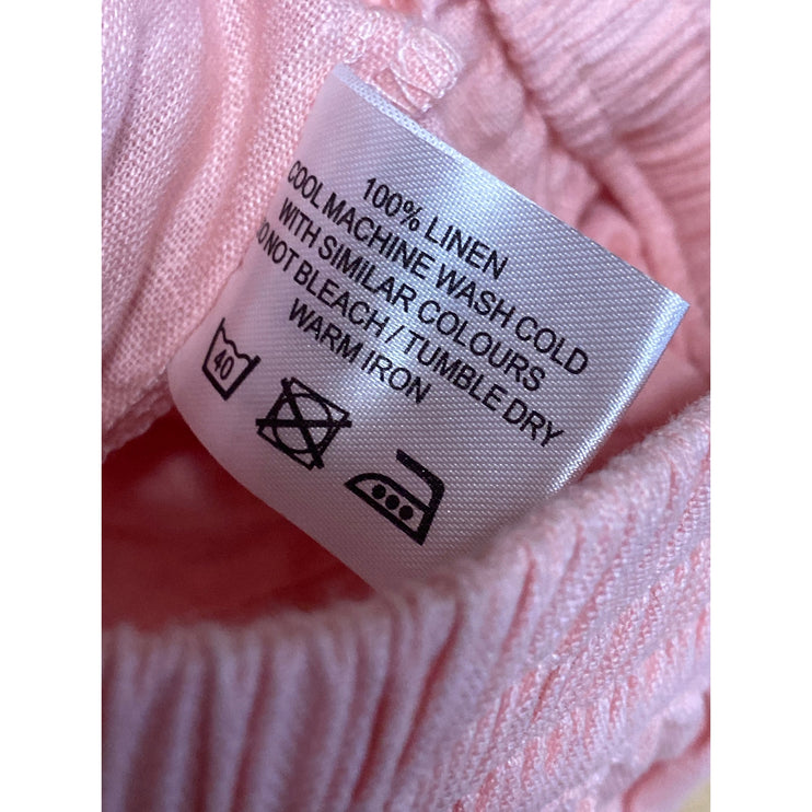 LF Markey Women's Pink 100% Linen High Waisted Lounge Beach Mini Shorts Size 4