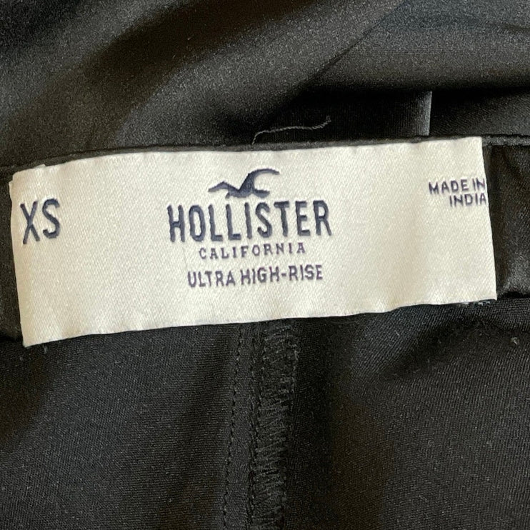Hollister Women's Black Satin High Rise Midi Flare Straight Pencil Slip Skirt XS