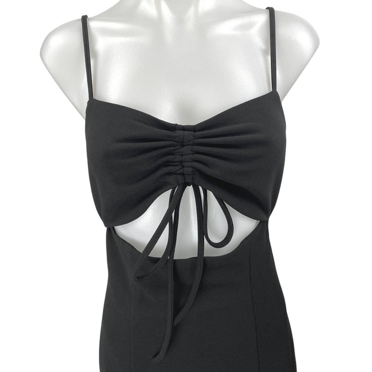 BCBGeneration Black Sleeveless Ruched Cutout Cami Camisole Tank Mini Dress S