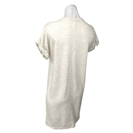 Lou & Grey Cream Fleece Short Sleeve Crew Neck T Shirt Tee Mini Dress Size XS