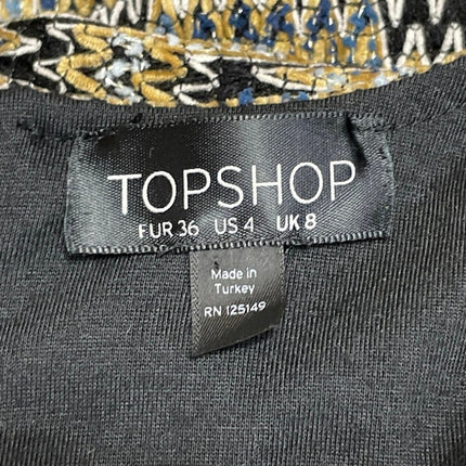 Topshop Multicolor Tweed Chevron Knit Sleeveless Round Neck Mini Sheath Dress 4