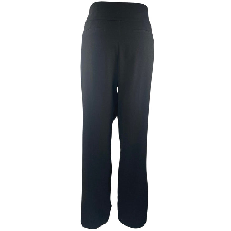 Bobeau Women's Black Straight Leg High Waist Zipper Trousers Dress Pants Size L