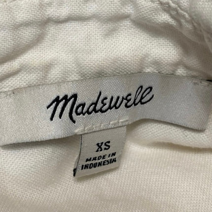 Madewell Women's White Short Sleeve Collar Button Front Shirt Blouse Top Size XS