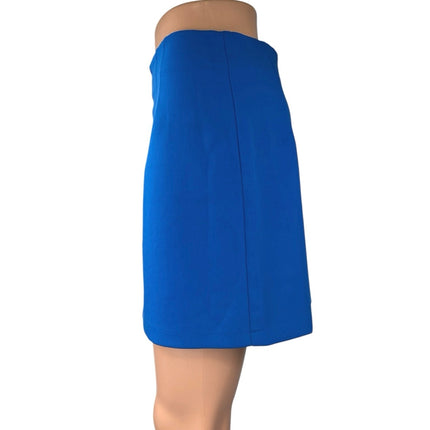 Zara Women's Blue High Waisted Career Pleated Mini Pencil Skirt Size S