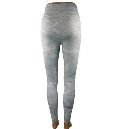 Lululemon Wunder Under Gray Camo Camouflage Skinny Activewear Leggings Pants 4