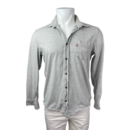 Levi's Men's Gray Heather Long Sleeve Button Down Chest Pocket Shirt Top Size L