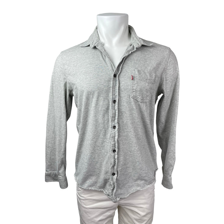Levi's Men's Gray Heather Long Sleeve Button Down Chest Pocket Shirt Top Size L