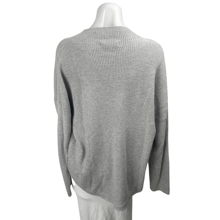 Banana Republic Women's Gray Rib Knit Mock Neck Long Sleeve Sweater Top Size XL