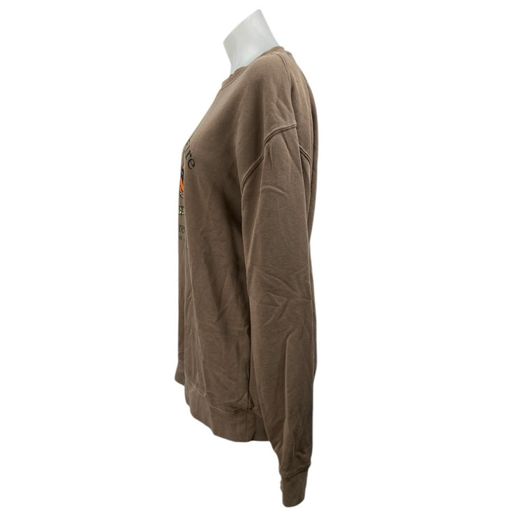 OnlyNY Women's Brown Graphic Print Butterfly Long Sleeve Sweatshirt Top Size L