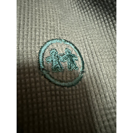 Zful Women's Green Long Sleeve Thermal Waffle Knit Hoodie Hooded Sweatshirt S