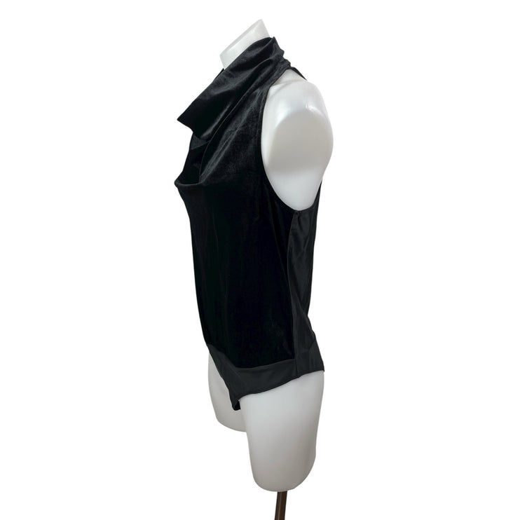 Sincerely Jules Junior's Velour Velvet Cowl Neck Sleeveless Tank Bodysuit Top M