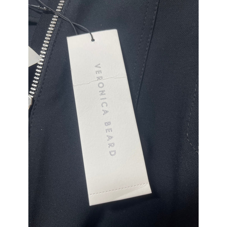 NEW Veronica Beard Erin Women's Black Zip Up Front Midi Straight Pemcl Skirt 6