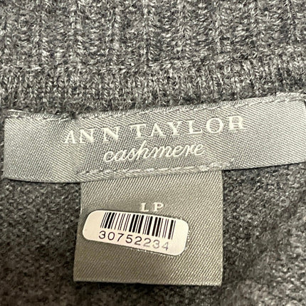 Ann Taylor Women's Gray Knit Shawl Long Sleeve Pullover Sweater Top Size LP