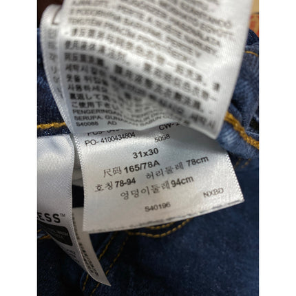 Levi's Men's Blue Dark Wash Mid Rise Stretch Skinny Leg Denim Jeans Pants 31x30