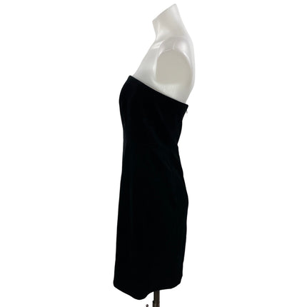 Theory Black Velvet Velour Sleeveless Strapless Bodycon Tube Mini Dress Size 4