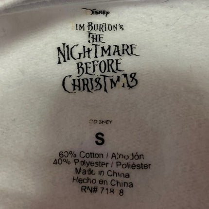 Disney Tim Burton's The Nightmare Before Christmas White Crop Sweat Shirt Top S