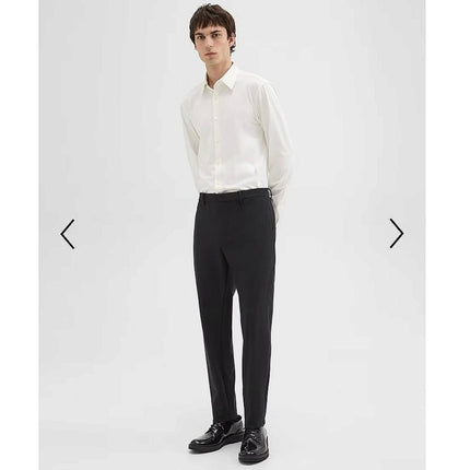 NEW $225 Theory Men’s Black Zaine Ankle Stretch Straight Chino Pants Size 36