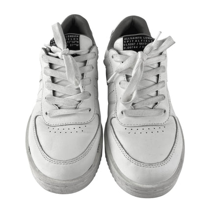 AllSaints VIX Women;s White Leather Low Top Athletic Trainers Sneakers Shoes 7